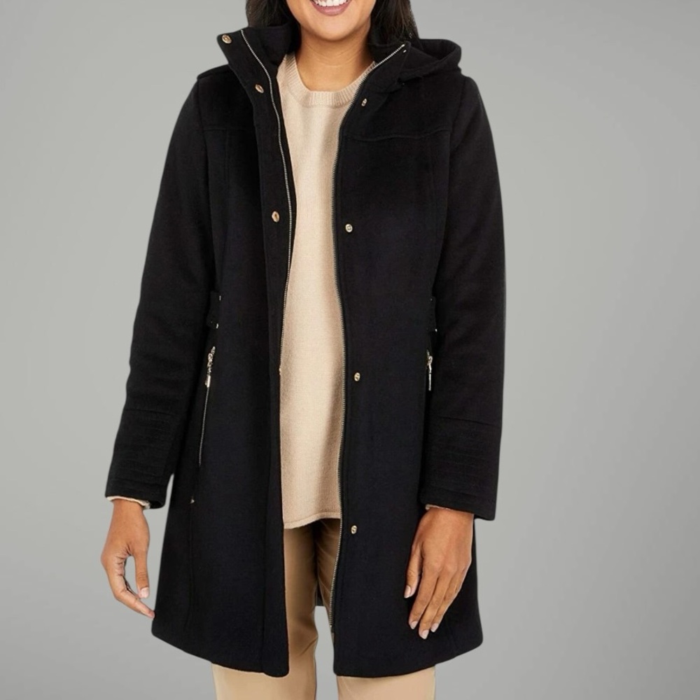 Vince Camuto Hooded A-Line Walker Coat - Picture 4 of 16
